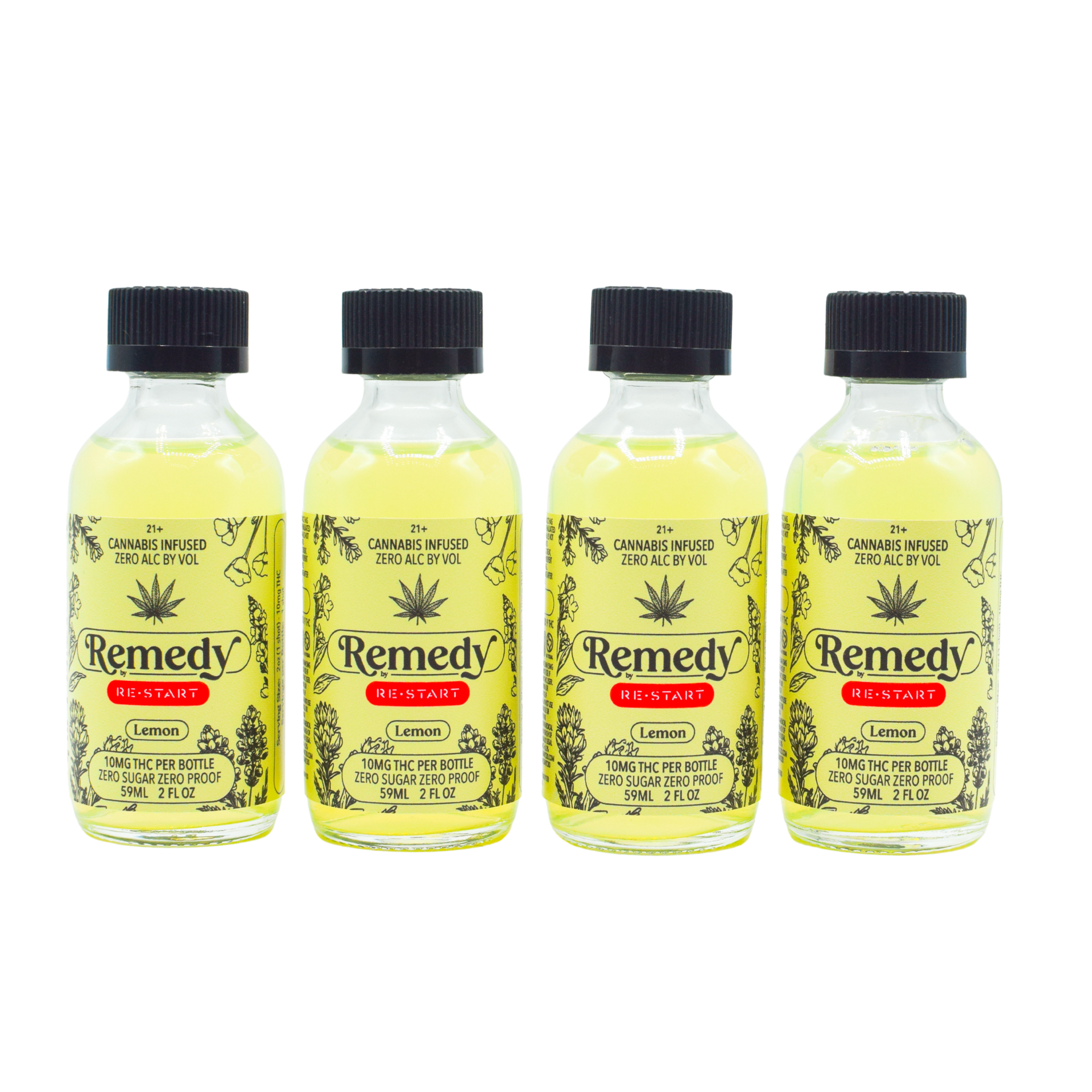 RESTART Remedy THC Infused Beverage 10MG D9 Lemon Sugar-Free 4/pk